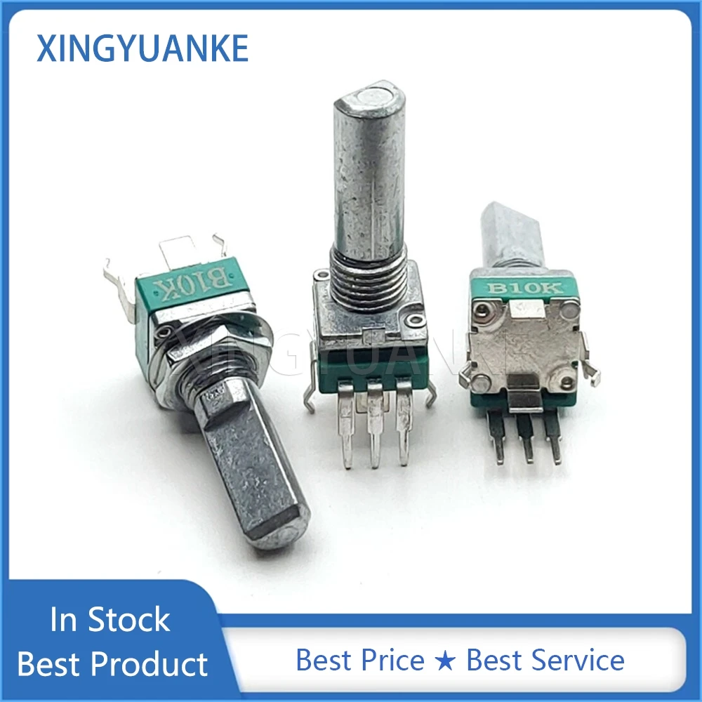 3PCS RK097 Type Vertical Single 3Pin B10K B20K B50K B100K Volume Sealed Potentiometer B103 B203 B503 B104 Half Shaft Length 20MM