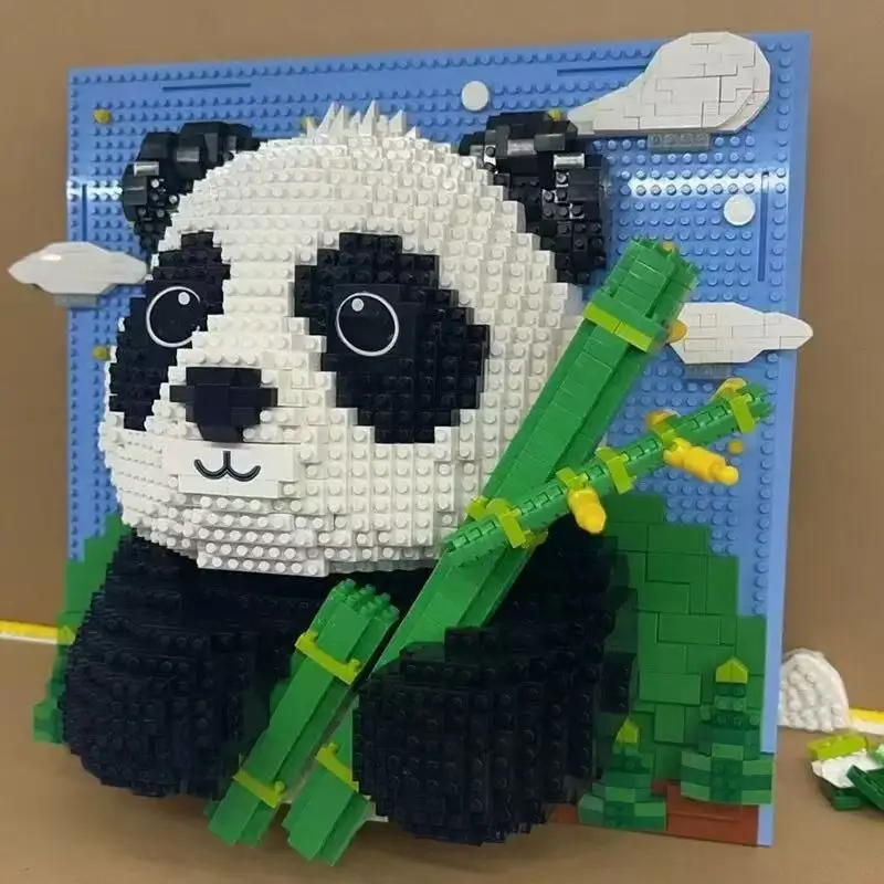 New Creative Wall Art Frame Sharks Eagles Panda Model Brick DIY Micro Particle 3D Painting Building Blocks Home Decor Toys