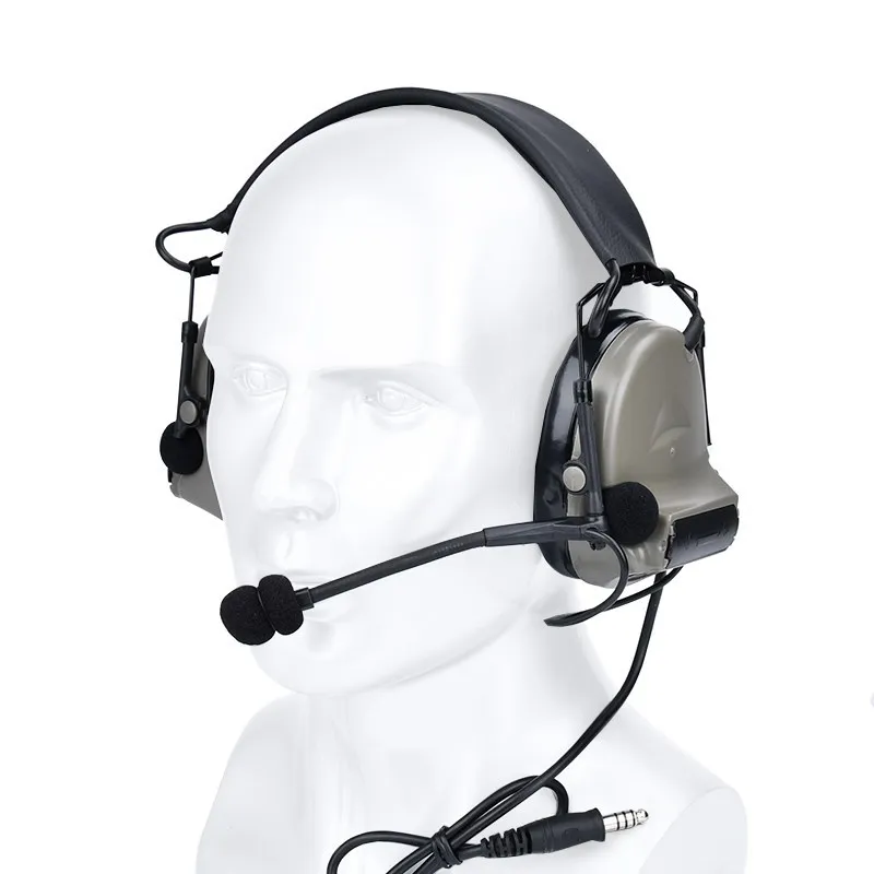 C2 COMTAC II auriculares tácticos de recogida reducción de ruido para caza, auriculares de tiro al aire libre de protección auditiva con Kenwood U94 PTT