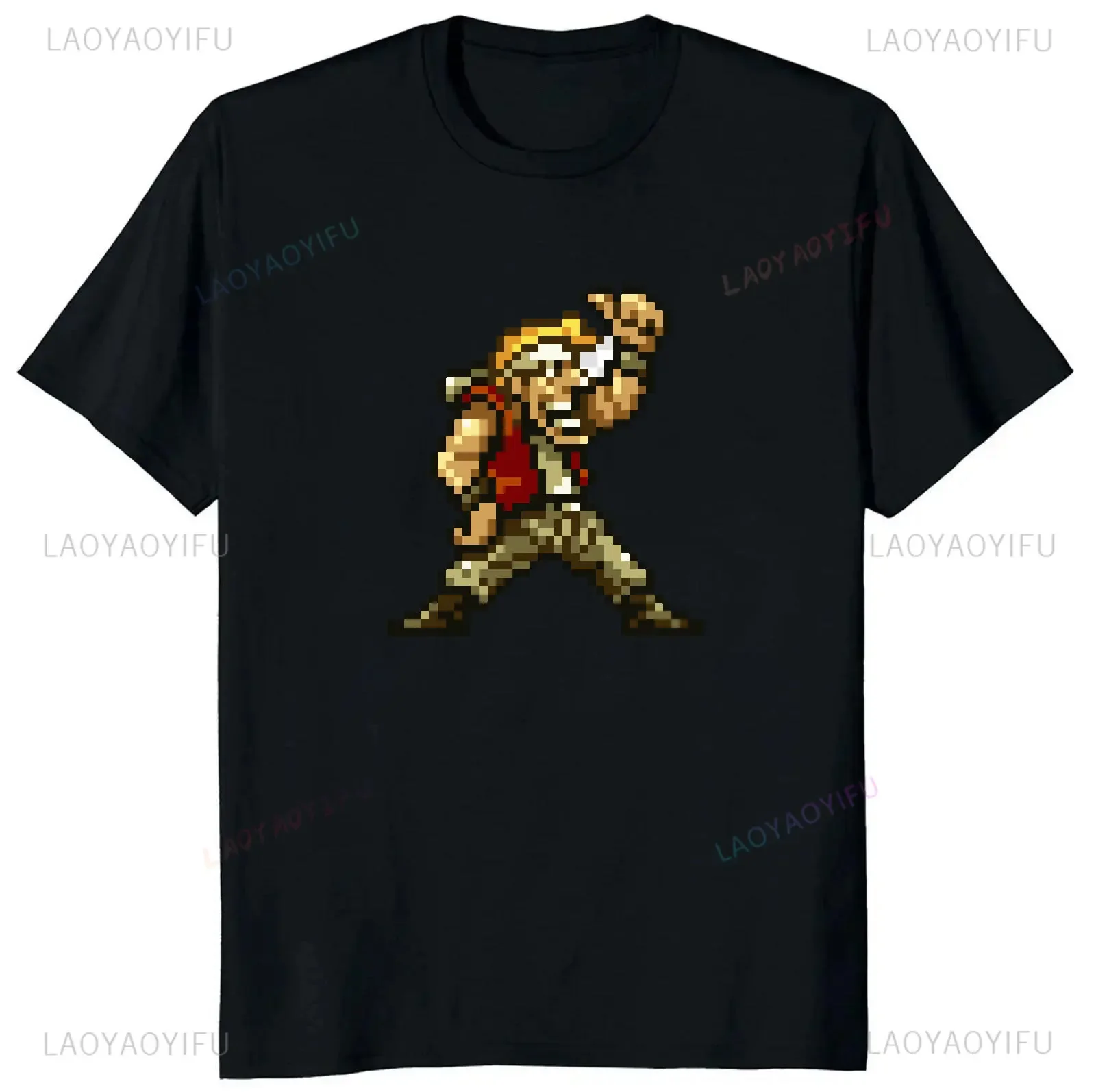 Metal Slug Military Cartoon T-shirt Arcade Retro video game Casual short-sleeved crewneck tops available for men and women