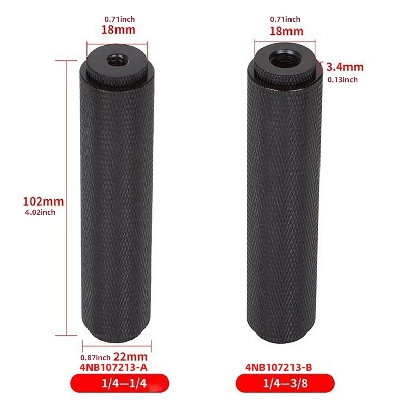 Телескопический удлинитель из алюминиевого сплава для штативов, разъем от 1/4 дюйма до гнезда 1/4 дюйма 3/8 дюйма