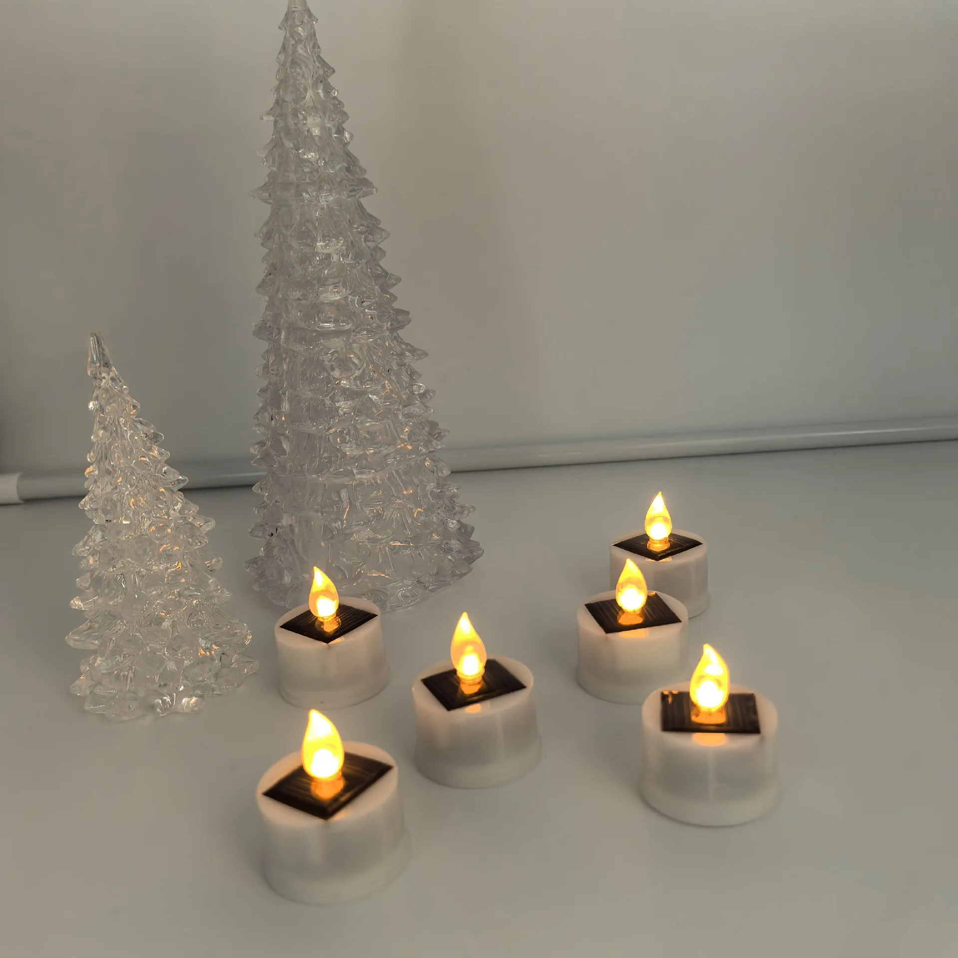 18x sensor solar vela luz de chá portátil recarregável atmosfera lâmpada para festa acampamento diy lâmpada janela sem chama