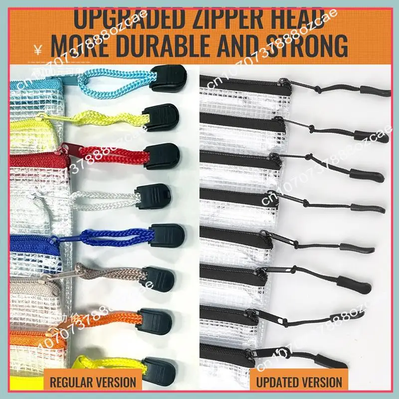 Bolsas de malla con cremallera A26P, 24 Uds., pequeñas bolsas transparentes negras a granel, organización de cosméticos de viaje, suministros para el aula y la oficina