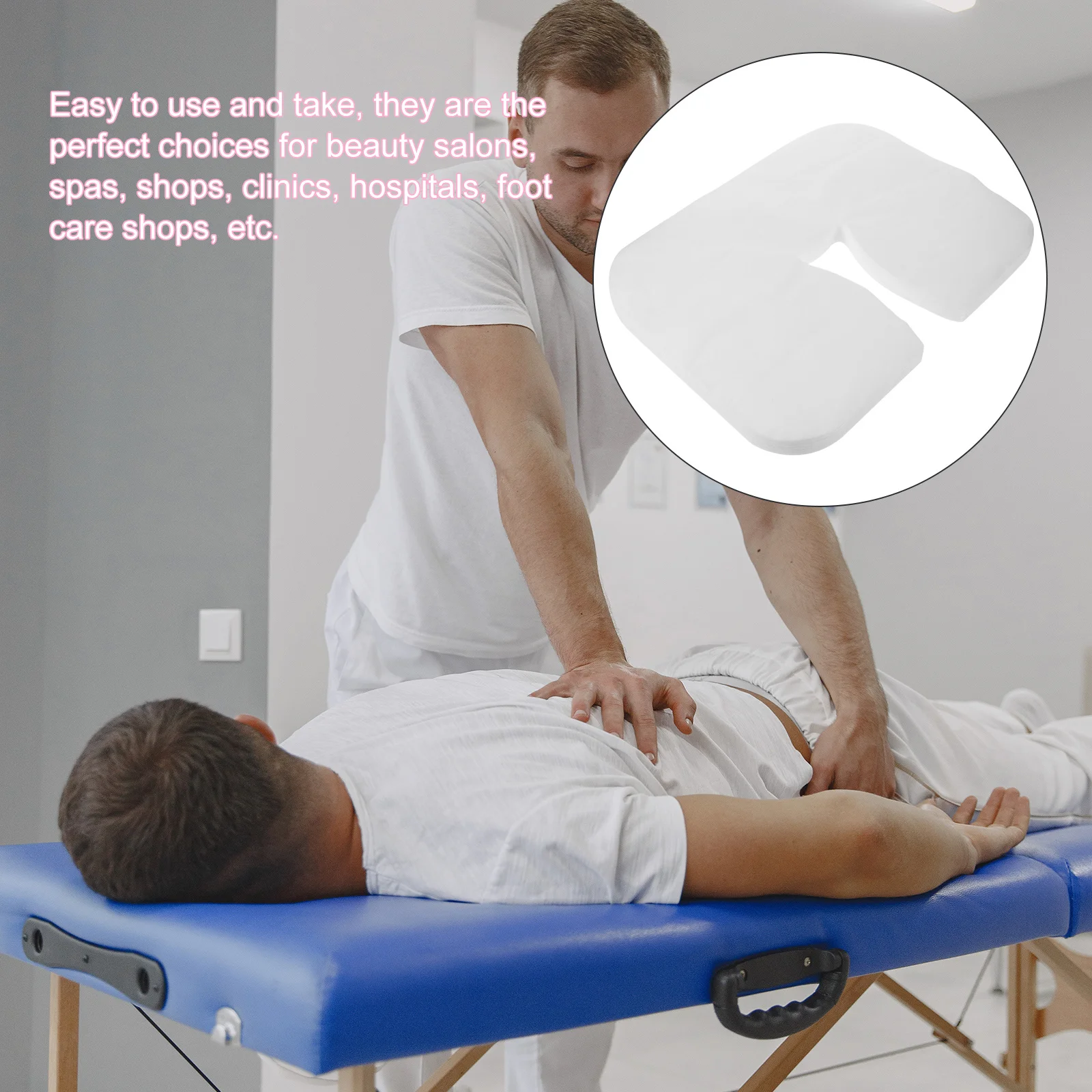 

100 400pcs Salon Massage Headrest Covers Disposable Cotton Face Pillow Covers Breathable Rest Cradle Pads