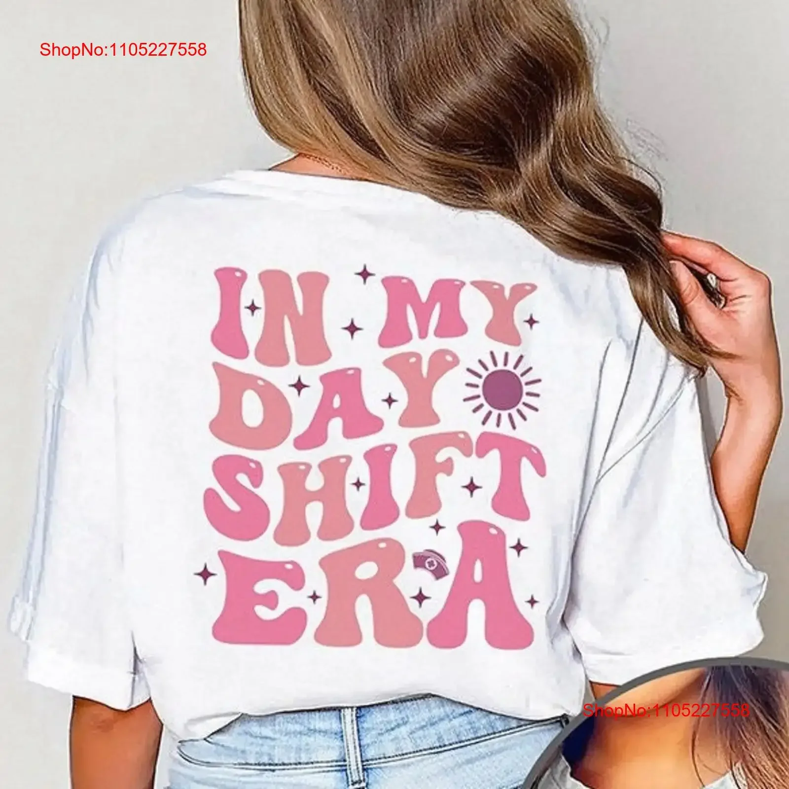 In My Day Shift Era Back Design T Shirt Retro Rn Funny Nursing L D Er ICU Nurse Night Problem vintage Washed homme Versatile