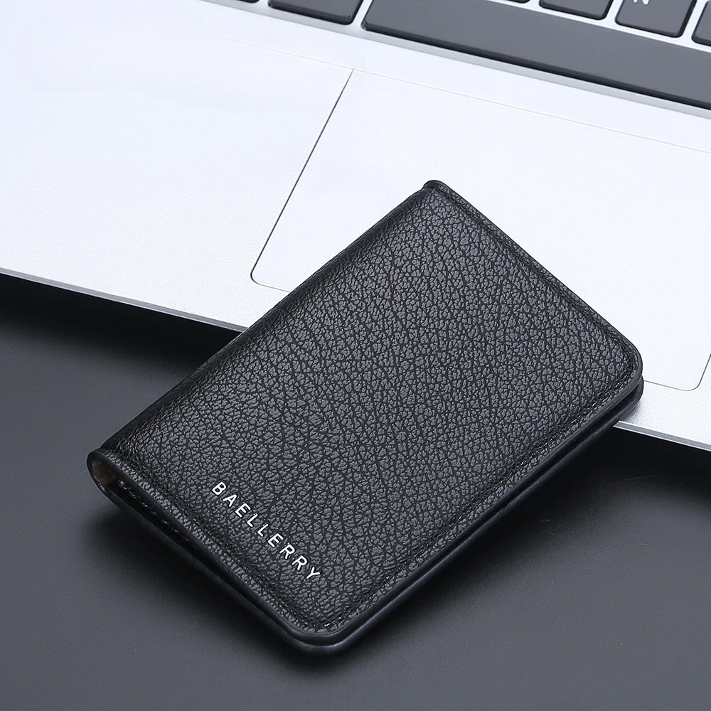 

Men's Slim Lychee Texture Card Holder - Korean Style Multi-Slot Credit ID & Business Card Wallet 지갑