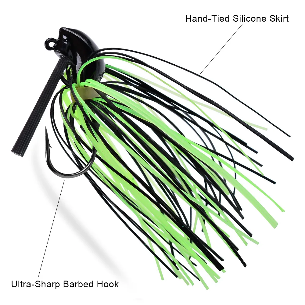 1 قطعة الطعم الصيد 7 جرام 10 جرام 14 جرام سبينيربايت الأعشاب تهزهز إغراء Buzzbait مكافحة بارب رئيس باس تنورة تهزهز المتذبذب المطاط لصيد الأسماك باس