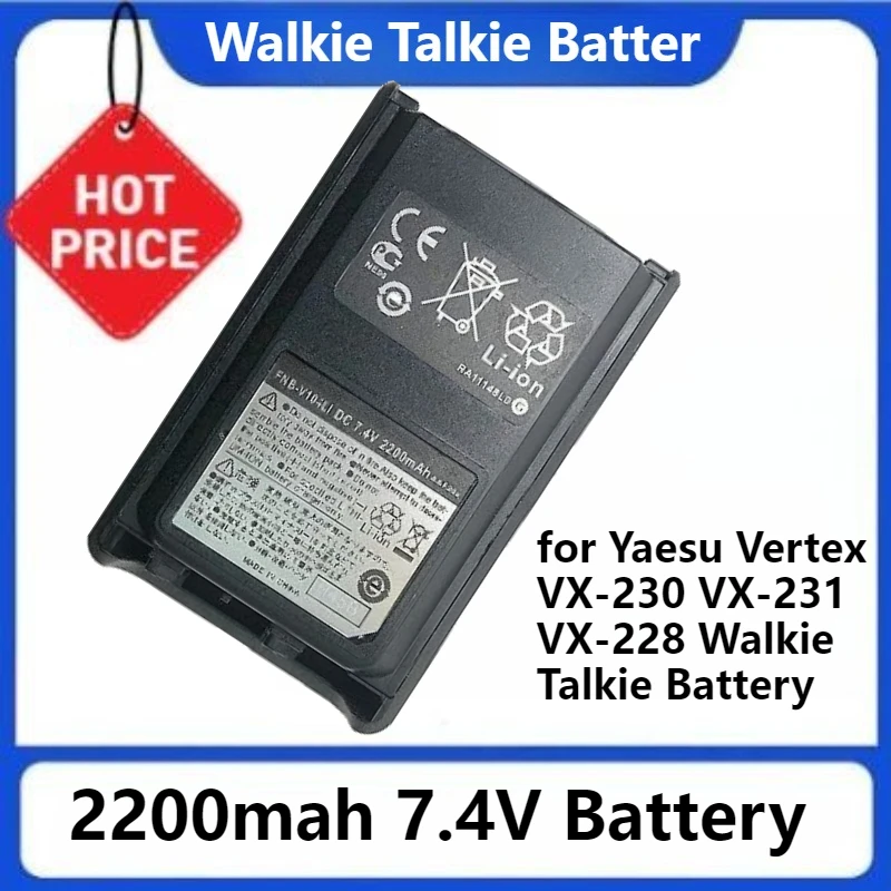 

for Yaesu Vertex VX-230 VX-231 VX-228 Walkie Talkie Battery 2200mAh FNB-V104 FNB-V104LI FNB-V103