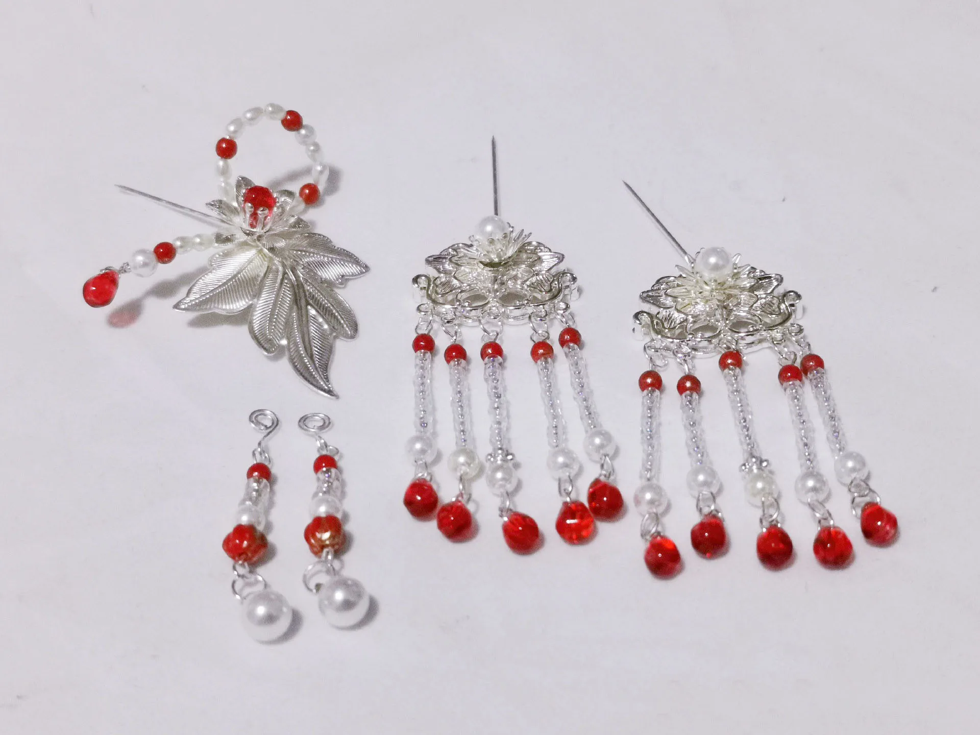 

Headdress 1/3 1/4 BJD Doll Accessories Red-White Tiara Hair Pin Set Free Shipping