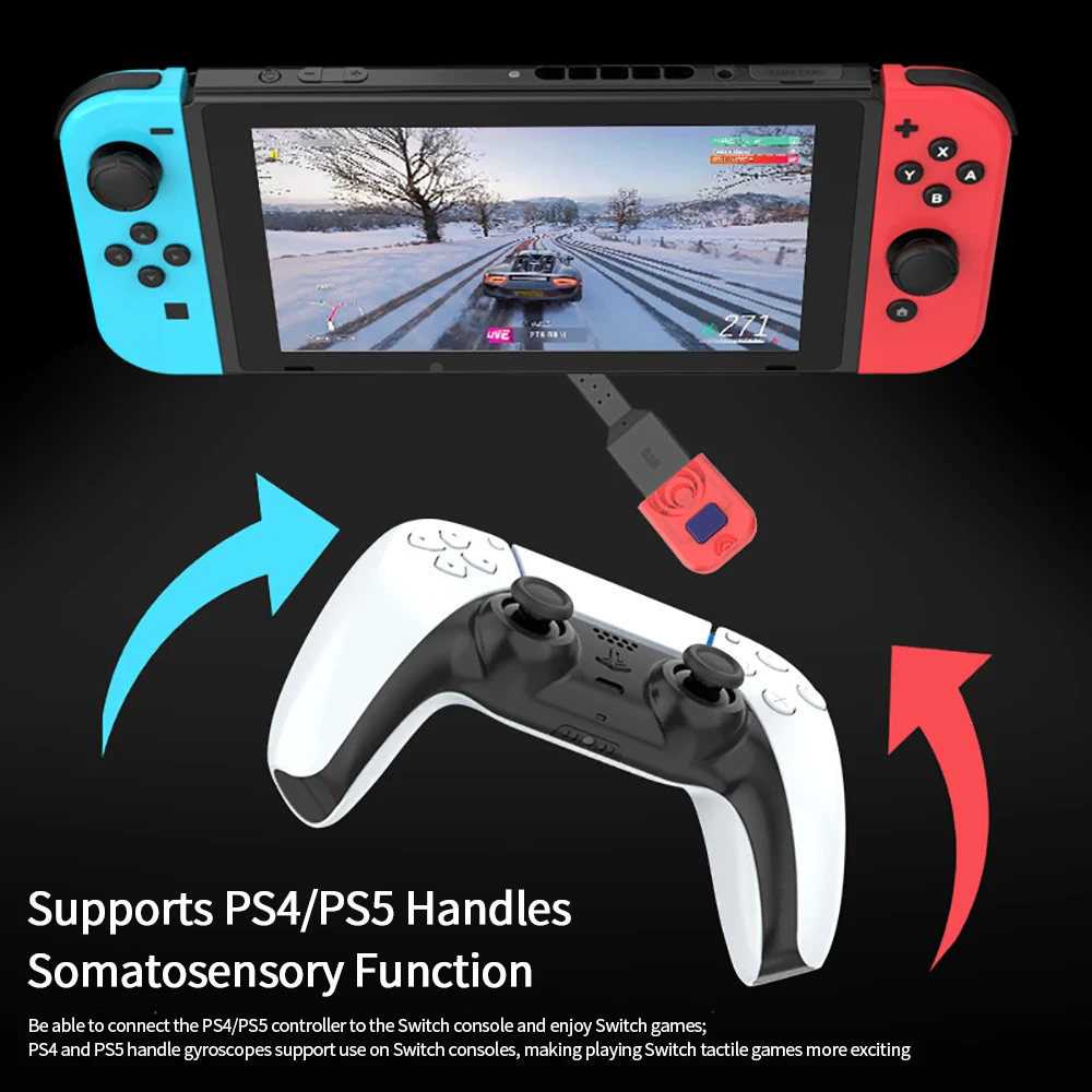 2024NEW Wireless Receiver Support Bluetooth USB Adapter Converter for Nintendo Switch PS5 PS4 Controller Game Accessories