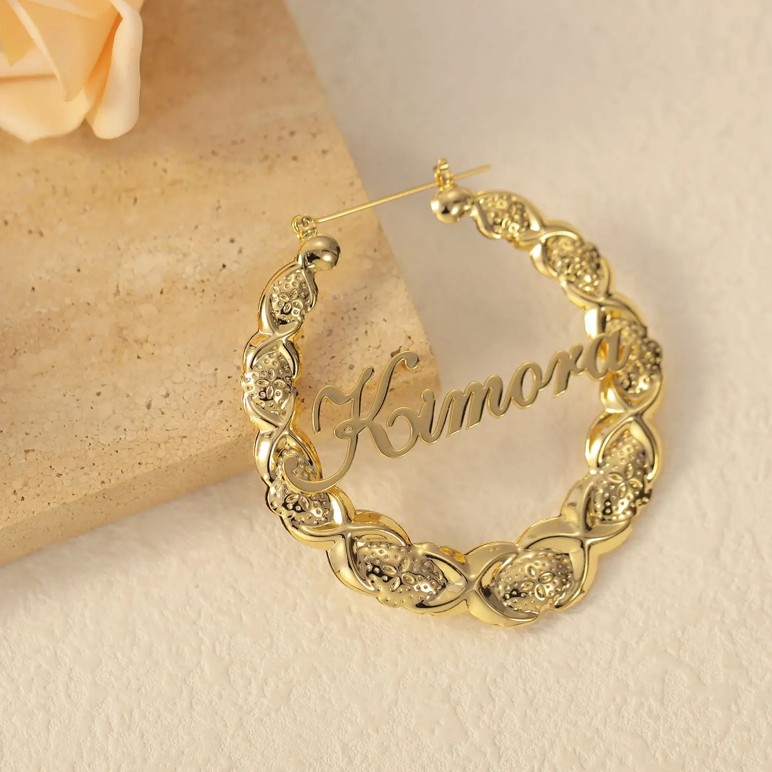 Personalized Twist Name Earrings Custom18K Gold Plated Women's High-end Jewelry Best Women's Day Gift for Wife for Mother
