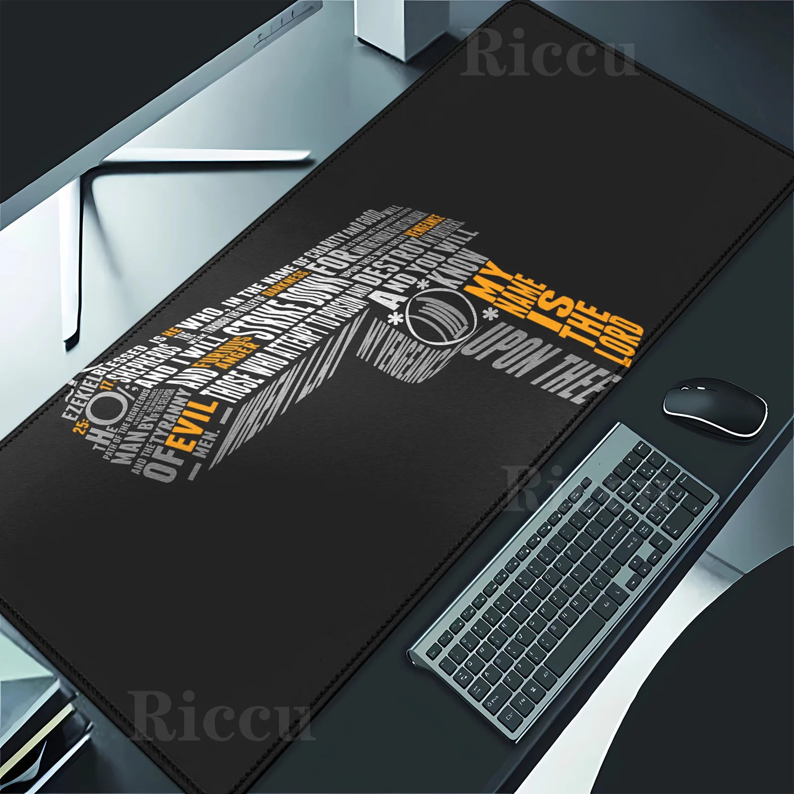 PC accessories Letter pistol Mouse Pad XXL Desk Mat Non-Slip Rubber Base Gaming Keyboard Mouse Stitched Edges for Home and game