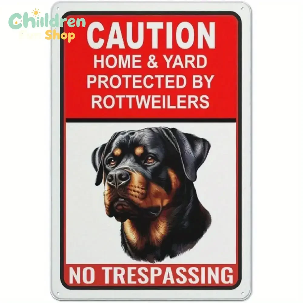 Vintage Rottweiler Sign - Heavy-Duty Metal Warning Sign | Warning for Home and Yard, Dog Protection - Deterrent Decoration 8