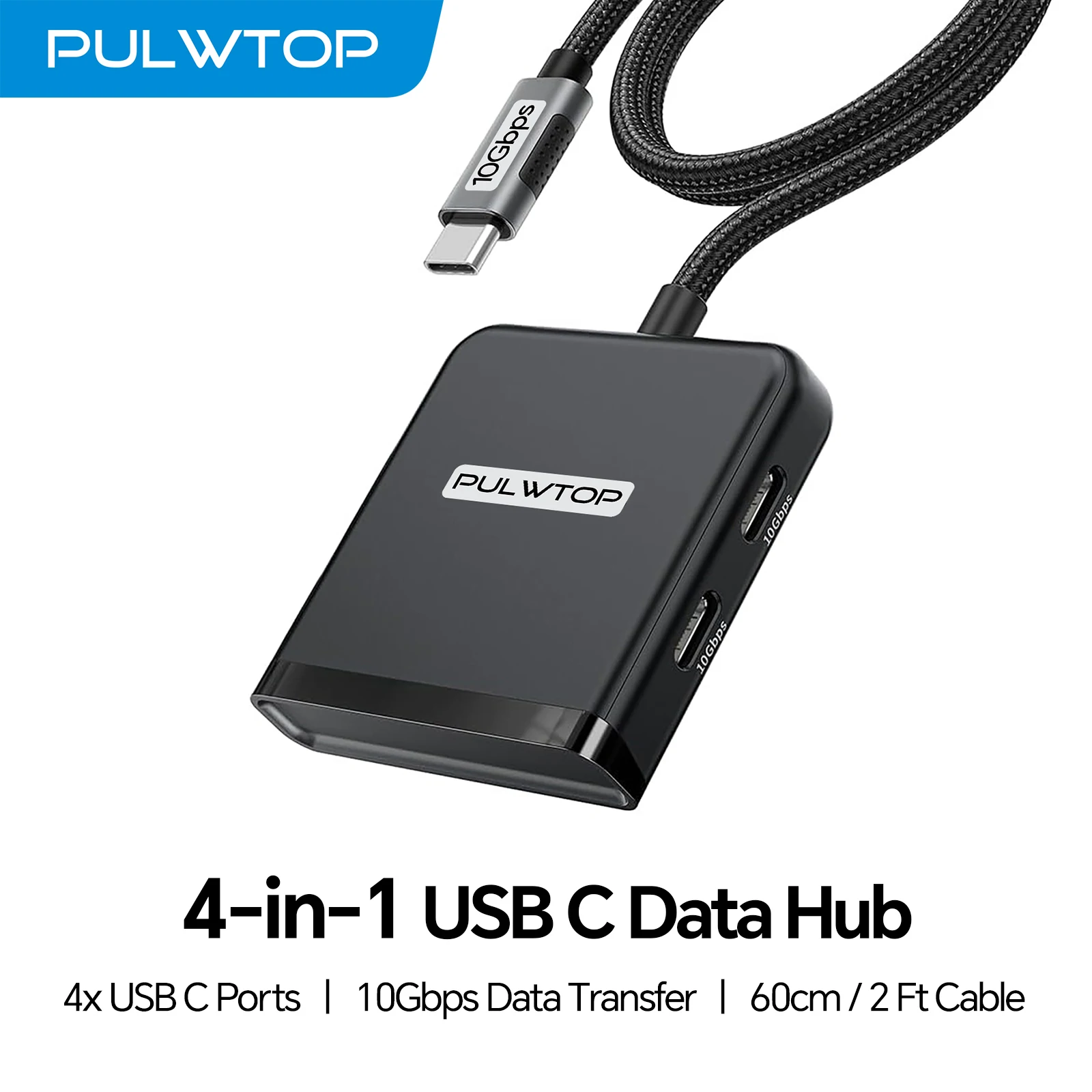 

PULWTOP 10 Gbps USB C Hub, USBC Splitter with 4*USB C 3.2 Port, Compatible with MacBook Pro iPad, Surface Pro, XPS
