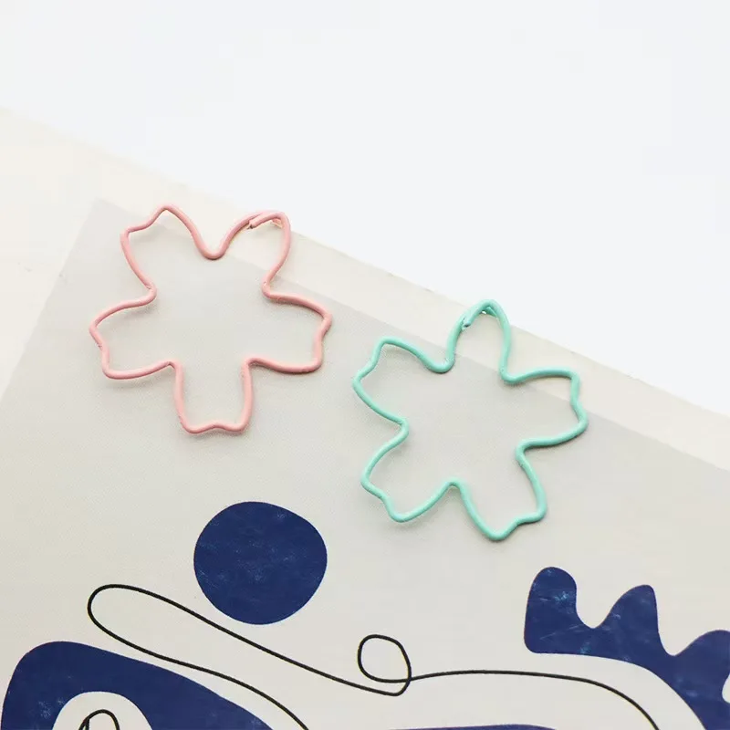 20PCS Macaron cherry blossom-shaped paper clips - Creative stationery bookmarks, perfect for document organization and display
