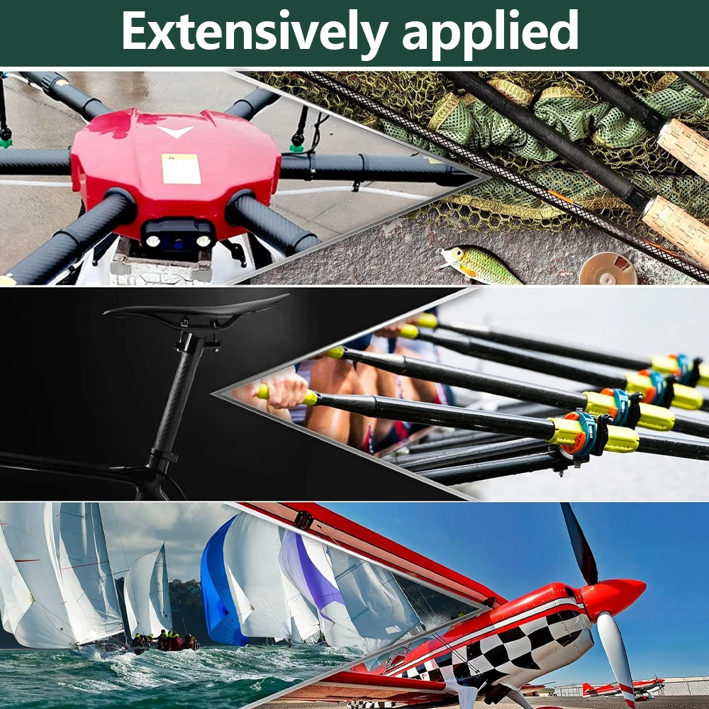 2Pcs Carbon Fiber Tubes, 21mm*23mm*500mm 3K Roll Wrapped Twill Matte Finish for Quadcopter Multicopter High Strength Lightweigh