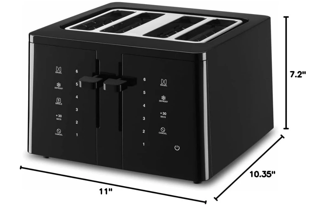 4-Slice Touchscreen Broodrooster, Zwart, CPT-T40P1