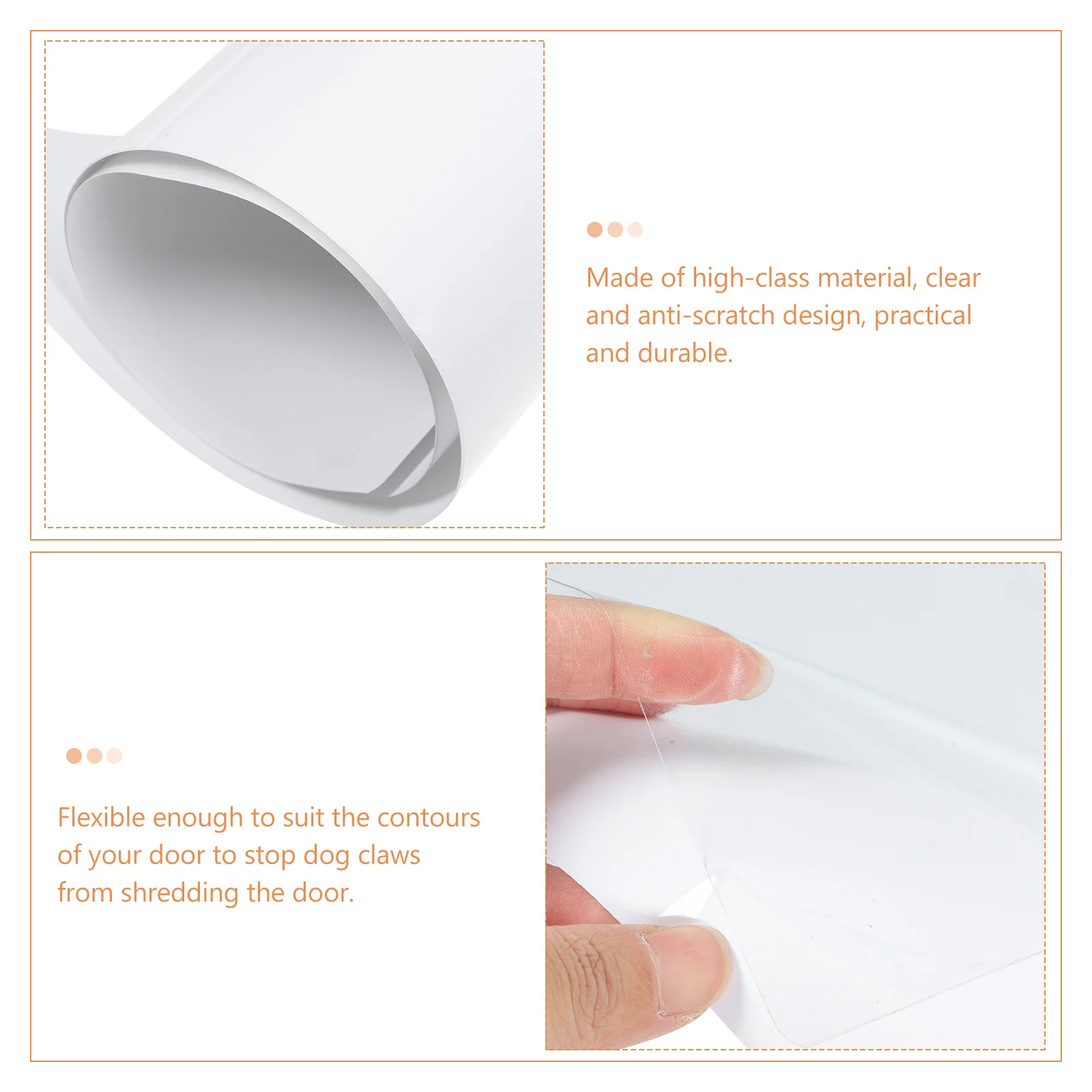 

2Pcs Dog Scratch Door Protector Clear PVC Anti-Scratch Sticker Flexible Durable Door Guard for Furniture Protection Household