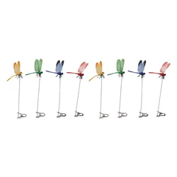 False Dragonfly Pole Clips decorativo rosso giallo verde impermeabile PVC Dragon Fly Clip semplice morsetto 3D per prato giardino