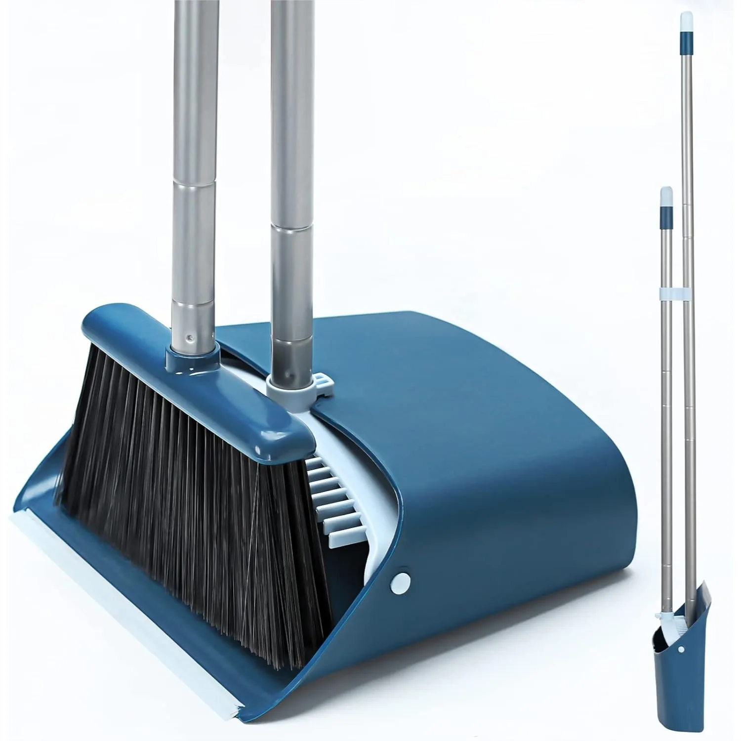

Standing Dustpan and Broom Set with 52" Long Handle for No-Bend Floor Cleaning
