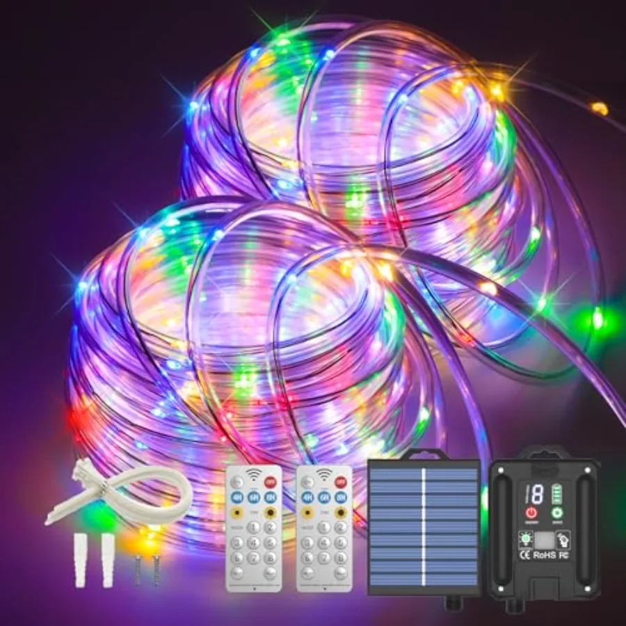 

Солнечные гирлянды для улицы, 132 фута, 400 светодиодов, IP67, водонепроницаемые, 8 режимов, для патио, веранды, деревьев, свадеб, Рождества