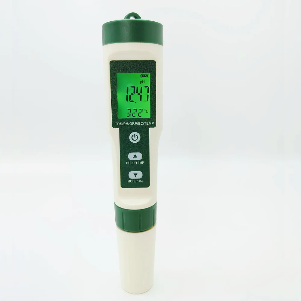 

5-in-1 Digital Water Quality Tester Pen TEMP ORP EC TDS PH Meter with Backlight Convenient Multi-Function PH Meter