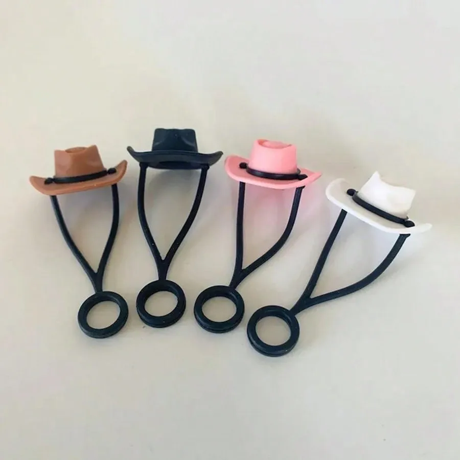 Cowboy Hat Cup Accessories Straw Cover Compact Silicone Dustroof Plug Decorative Cup Supply Mini Reusable Pipet Tip Drinking Cap