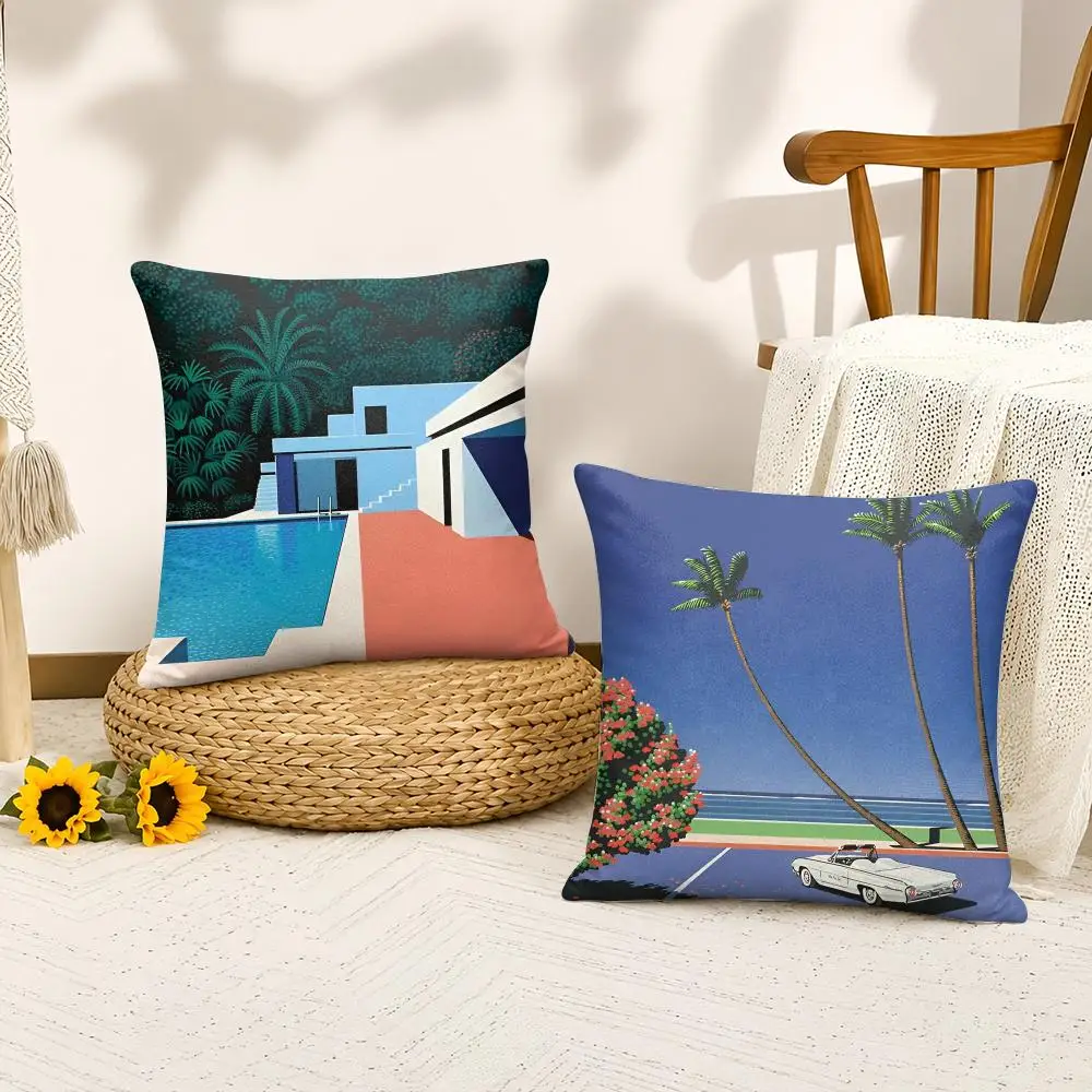 H-Hiroshi Nagai Cushion Cover Soft Short Plush Pillow Cases Hidden Zipper Vintage Cutecore Sofa Bedroom Home Decor Gift 3