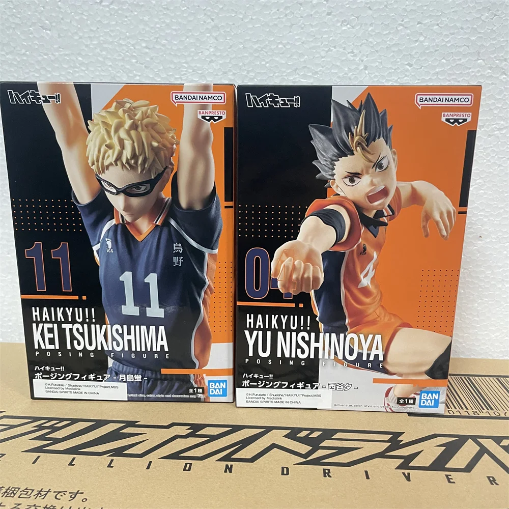 

Оригинальная аниме-фигурка в наличии Bandai HAIKYU! Фигурка из позирования-YU NISHINOYA KEI TSUKISHIMA, экшн-фигурка, модель куклы, ПВХ игрушки