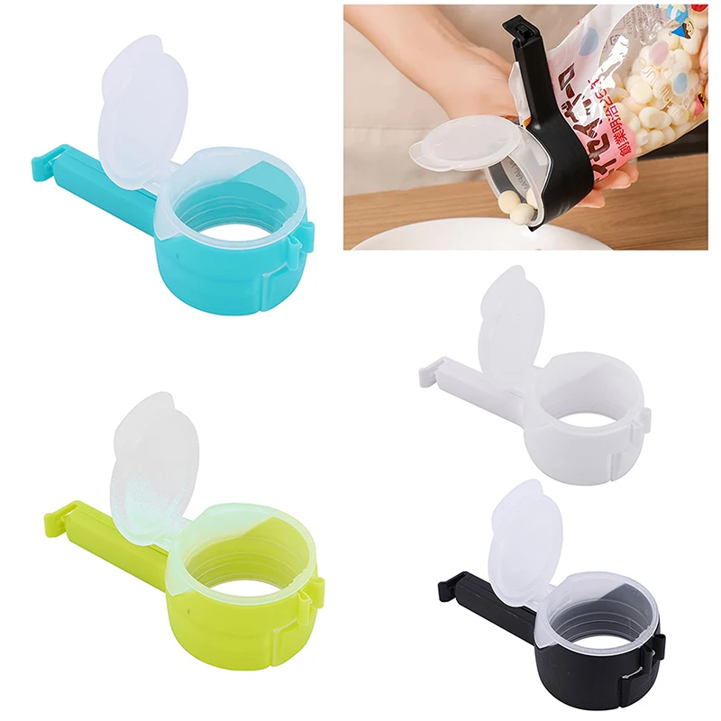 Clips de scellage en plastique de qualité assurée, 4 pièces, avec bec verseur, idéal pour les collations, les céréales et les sacs de nourriture pour animaux de compagnie