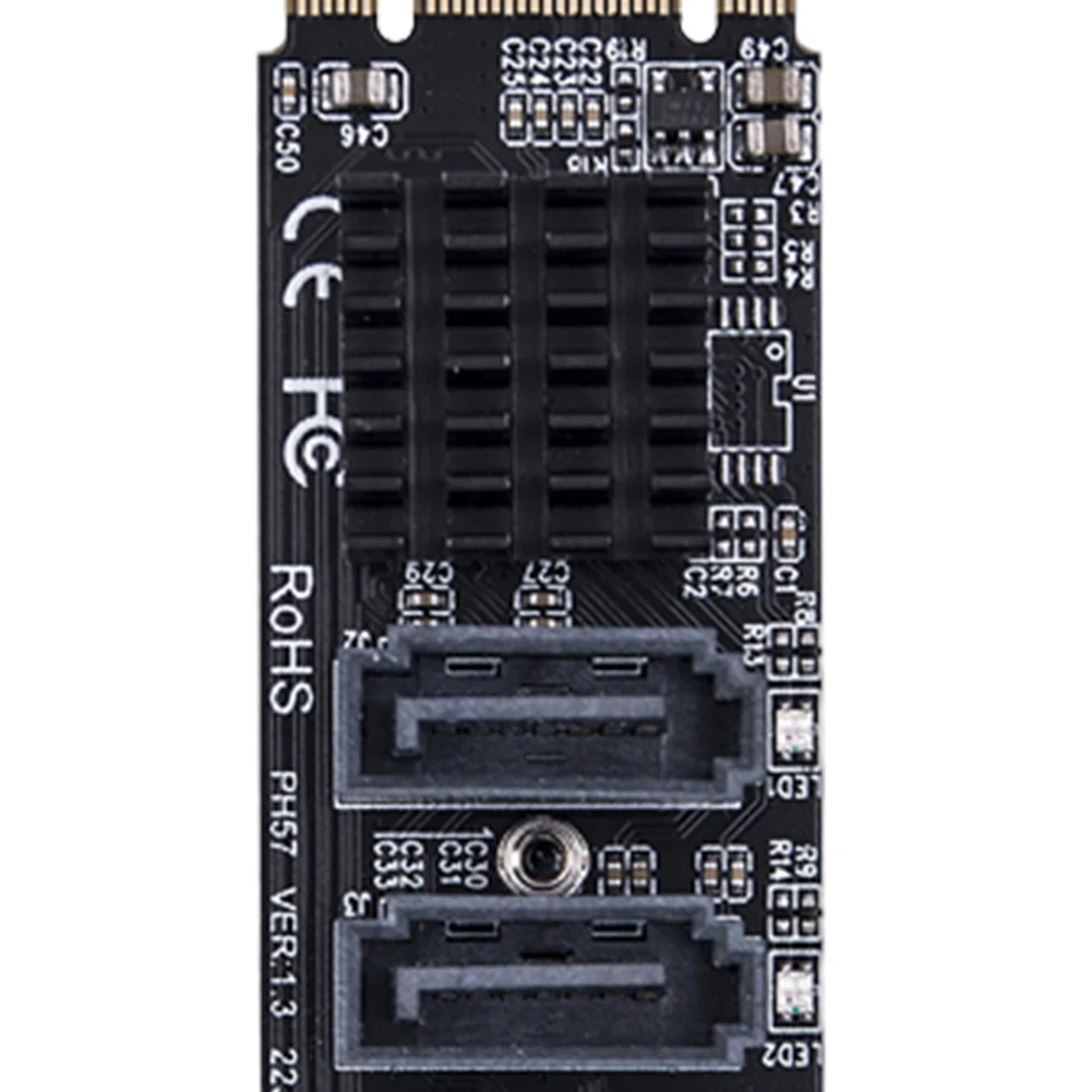 M.2 MKEY PCI-E Erweiterungskarte 5/6 Port Konverter M.2 zu SATA 3.0 SATA3.0 Adapter NVME zu SATA 6Gpbs Unterstützung PM Funktion