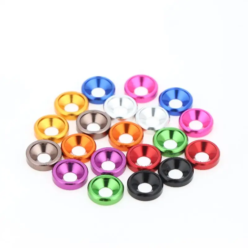 10Pcs M3 Colourful Aluminum Alloy Anodized Countersunk Head Bolt Washers Gasket For 1/10 RC Car