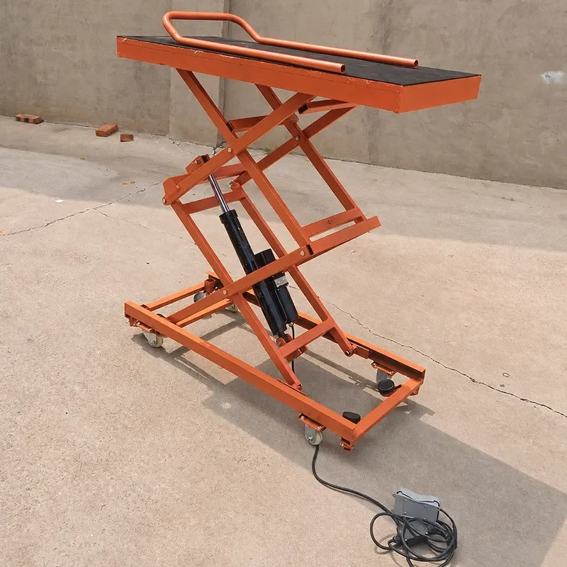 Electric Hydraulic Lift Stool Mobile Folding Scissor Lift Platform Trolley for Indoor Tiling Work