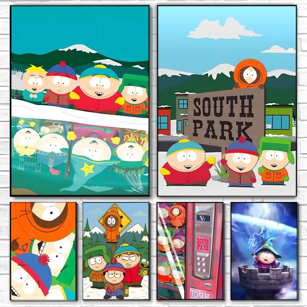 Anime S-South Park Poster, Wandkunstdruck, geeignet für Wohnzimmer, Schlafzimmer, Bar, Salon, Heimdekoration, Geschenk