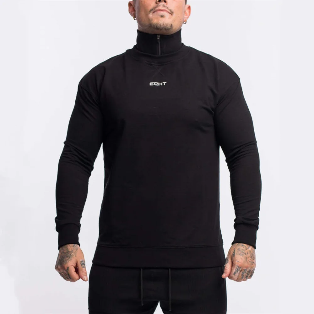 New muscle fitness brothers sports sweater men's autumn and winter leisure running training turtleneck pullover coat