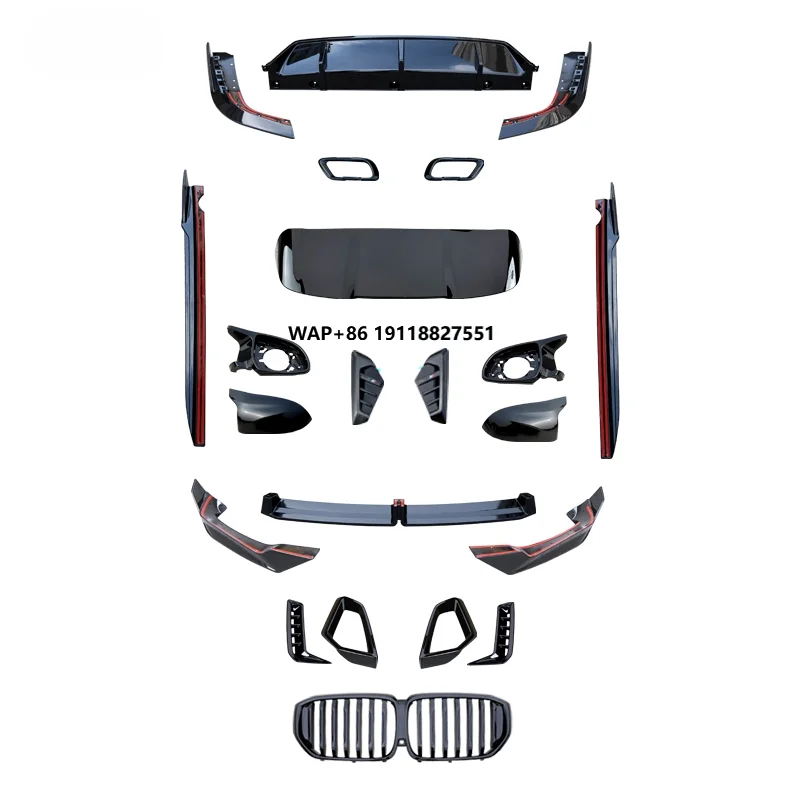 GX Body Kit for X5 G05 G18 LCI Sport Style Gloss Black Front Lip Side Skirt Rear Lip Diffuser Spoiler New ABS Material 2023+