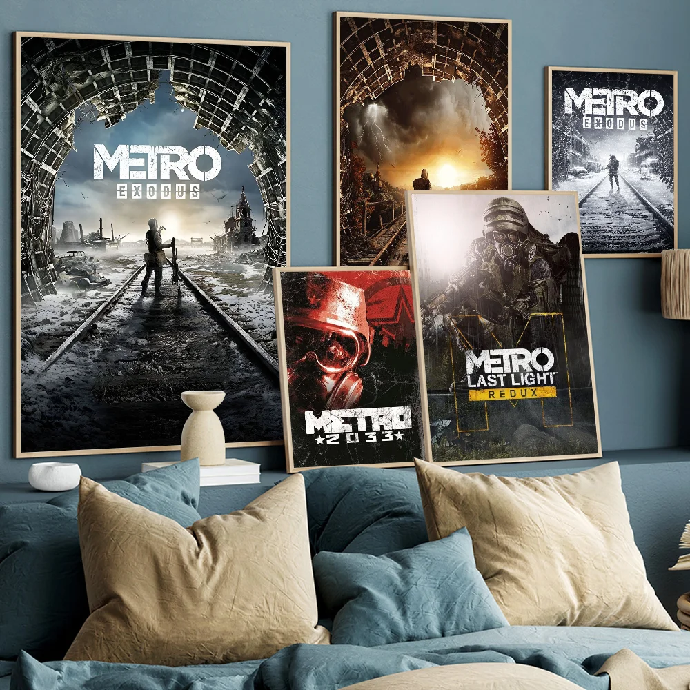 Video Game M-Metro E-Exodus Self-adhesive Art Poster Whitepaper Prints Posters Artwork Aesthetic Art Wall Painting