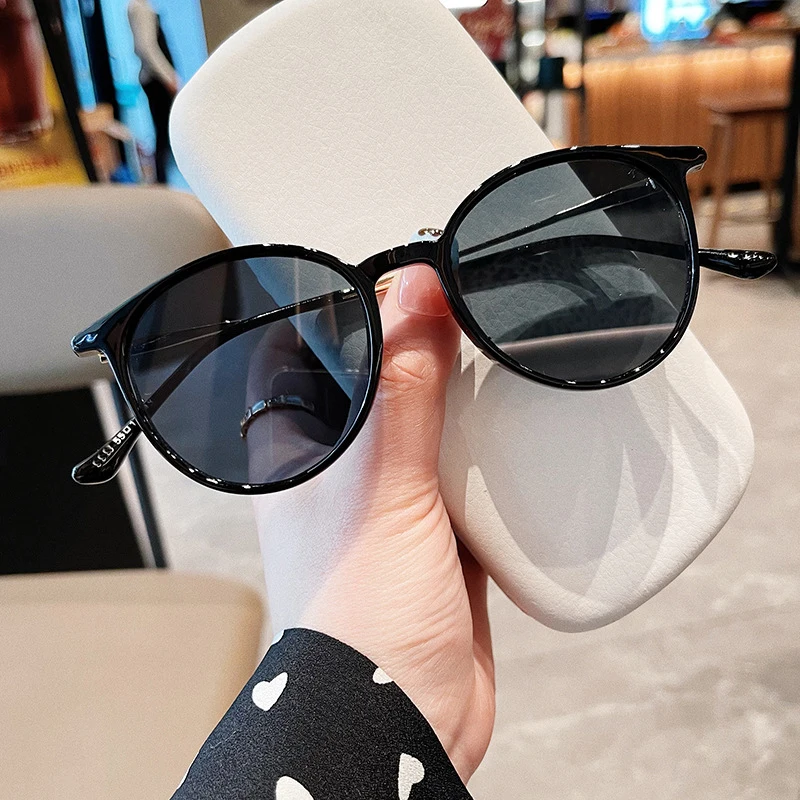 MIZHO Orange Retro Round Sunglasses Women Brand Designer Classic Vintage Oval Frame Sun Glasses Ladies Black Driving Eyewear