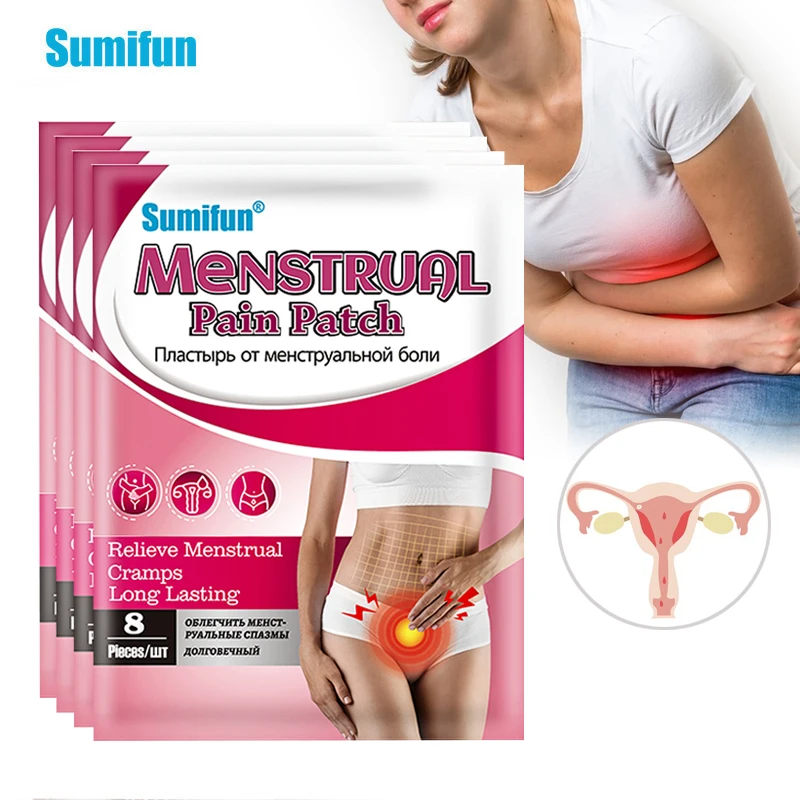 8/24/32Pcs Sumifun Menstrual Pain Relief Patch For Women Dysmenorrhea Uterine Ache Cramps Massage Sticker Warm Palace Plaster