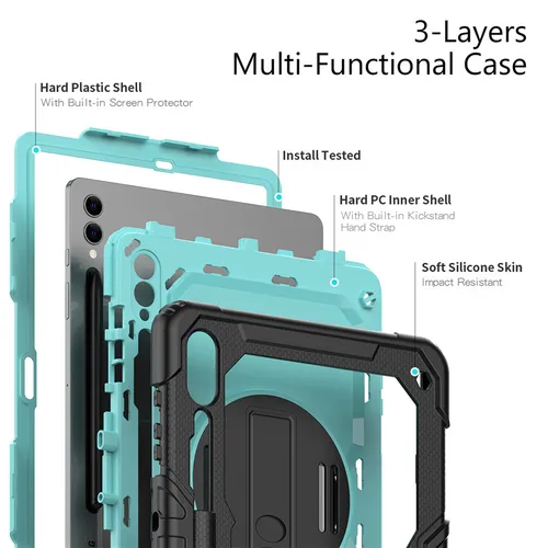 Imagen 2 del producto Para Samsung Galaxy Tab S10 S9 S8 Ultra 14,6 S7 Plus FE 13,1 12,4 11 pulgadas A8 10,5 X200 S6 Lite funda con soporte para tableta correa