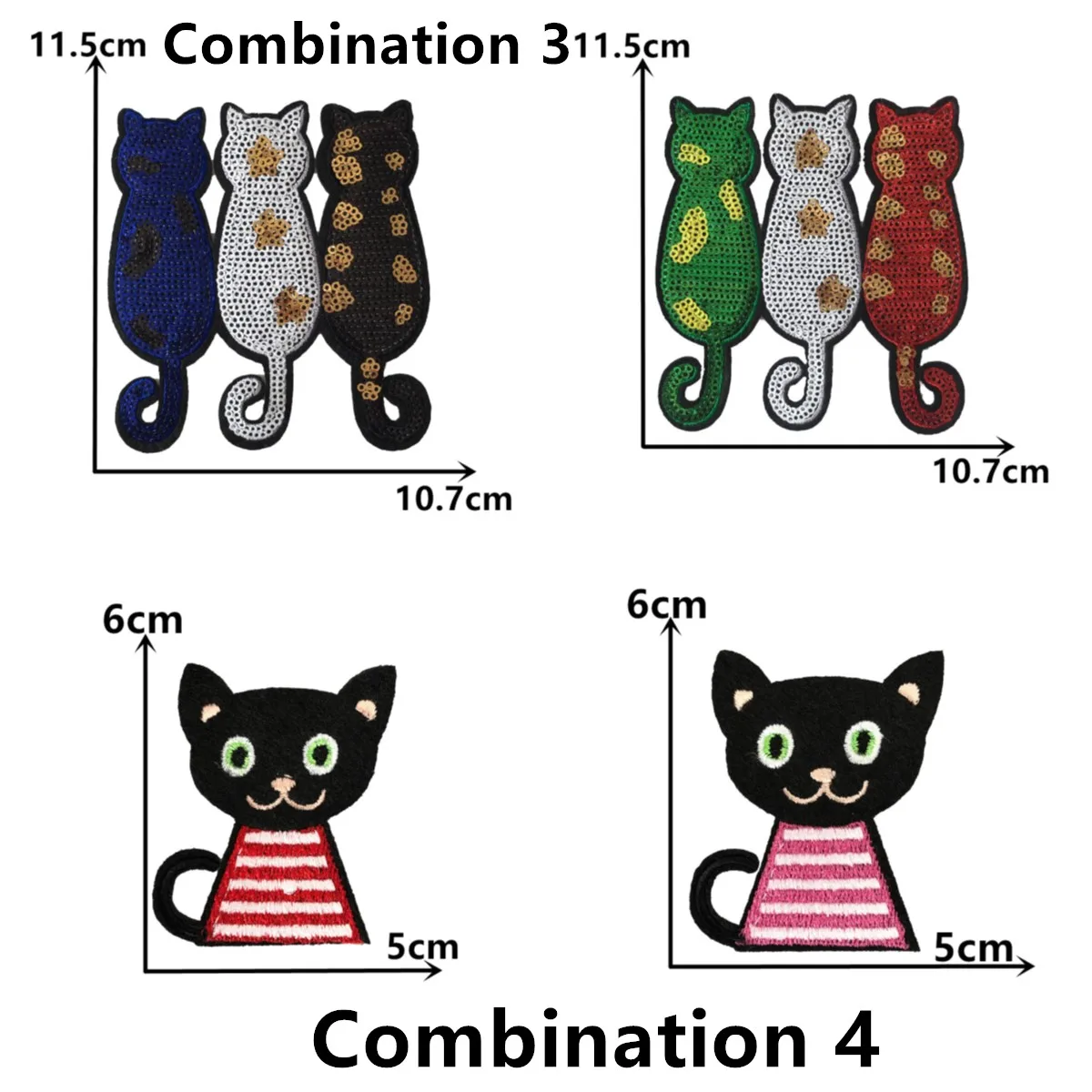 Cat pattern embroidery hot melt adhesive DIY ironing sewing decoration collocation paired with clothing patches