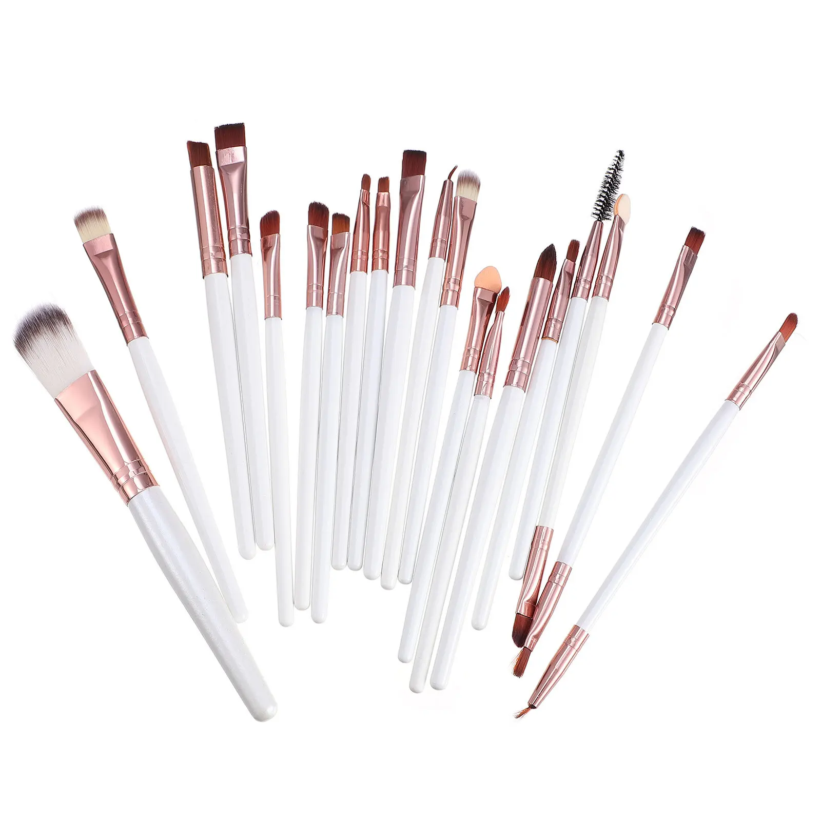 20 個ブラシセットポータブルメイクアップキットファンデーションコンシーラーアイシャドウブラッシュブラシ木製ハンドルメイクブラシキット