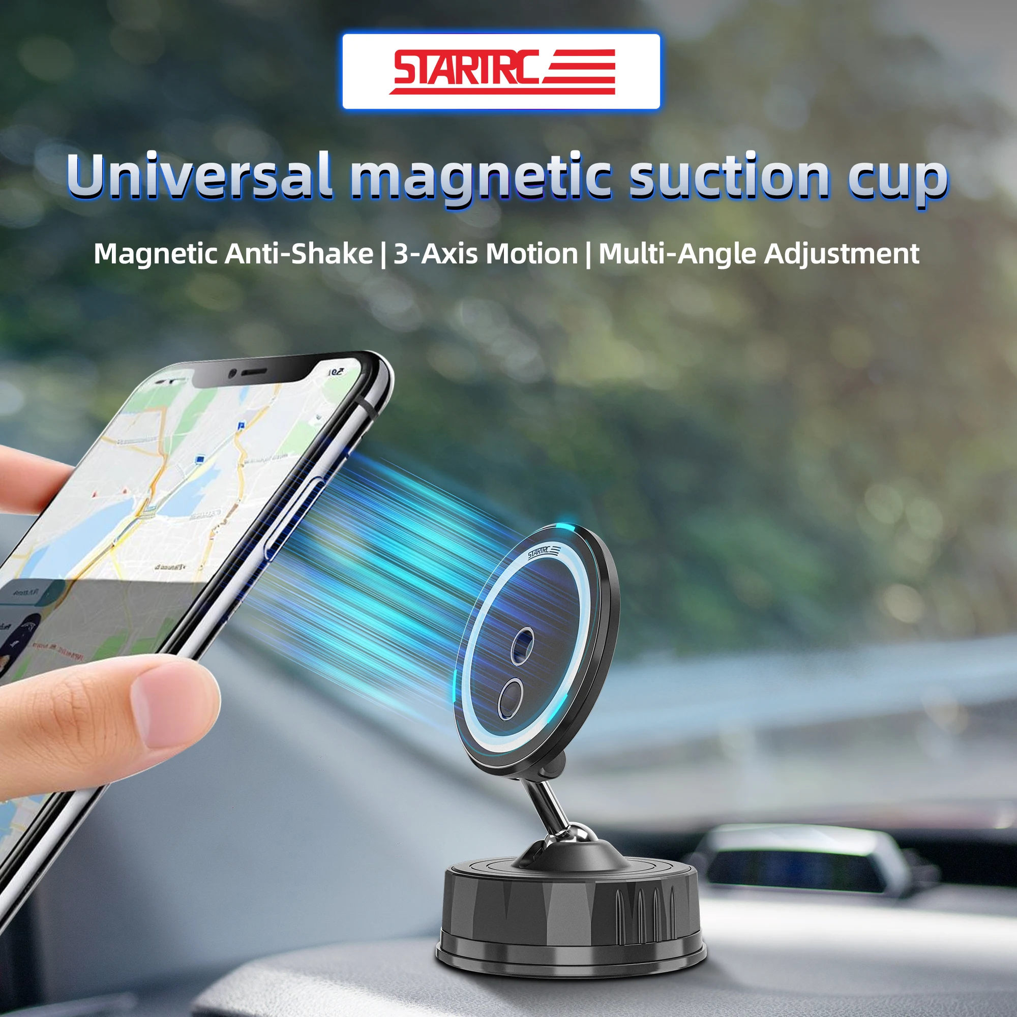 

Magnetic Phone Holder Rotatable Phone Holder Foldable Design, Vacuum Suction Cup Perfect for Car Dashboard for Phone 12-16