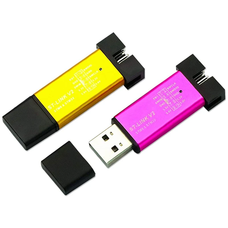 ST Link V2 Mini STM8 STM32 Simulator Download Programmer Programming with Cover DuPont Cable (Random Color)