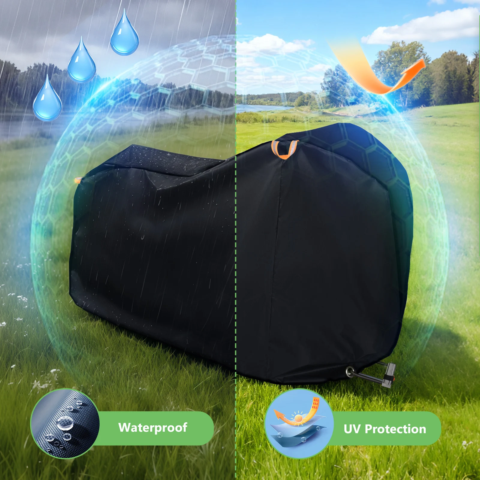 자전거 커버 방수 야외 보관 자전거 커버 비, 햇빛, 눈, 자외선, 먼지, 바람 방지 가방 산악 자전거 도로 자전거 29인치용