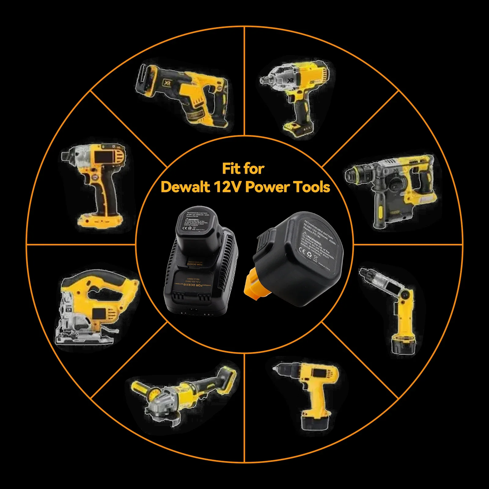 Для Dewalt 12 В 4000 мАч NI-MH аккумулятор для электроинструмента для DW9072 DW9071 DC9071 DE9037 DE9071 DE9072 DE9074 DE9075 152250 -27