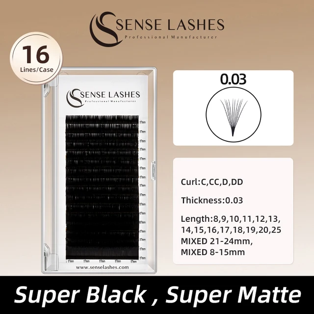 Sense Lashes szybkie wachlarze rzęsy 16-rzędowe Natura samoprzylepne włosy fałszywe zaprogramowane objętość łatwe wentylatory przedłużanie rzęs dla rzęs