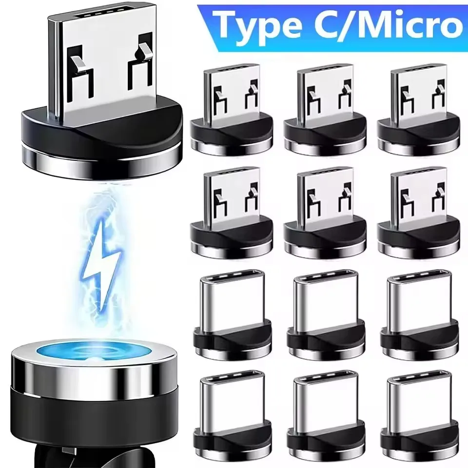 Magnetic Cable Connector Mobile Phone Cable Adapter Micro USB Magnetic Tip Magnet Charger Plug Type C Adapter for Huawei Android