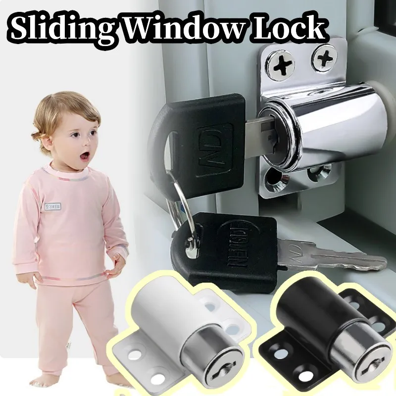 1 Pcs Adjustable Window Lock Stopper Safety Locks for Kids and Pets Anti-theft Door Lock Sliding Window Lock Hardware