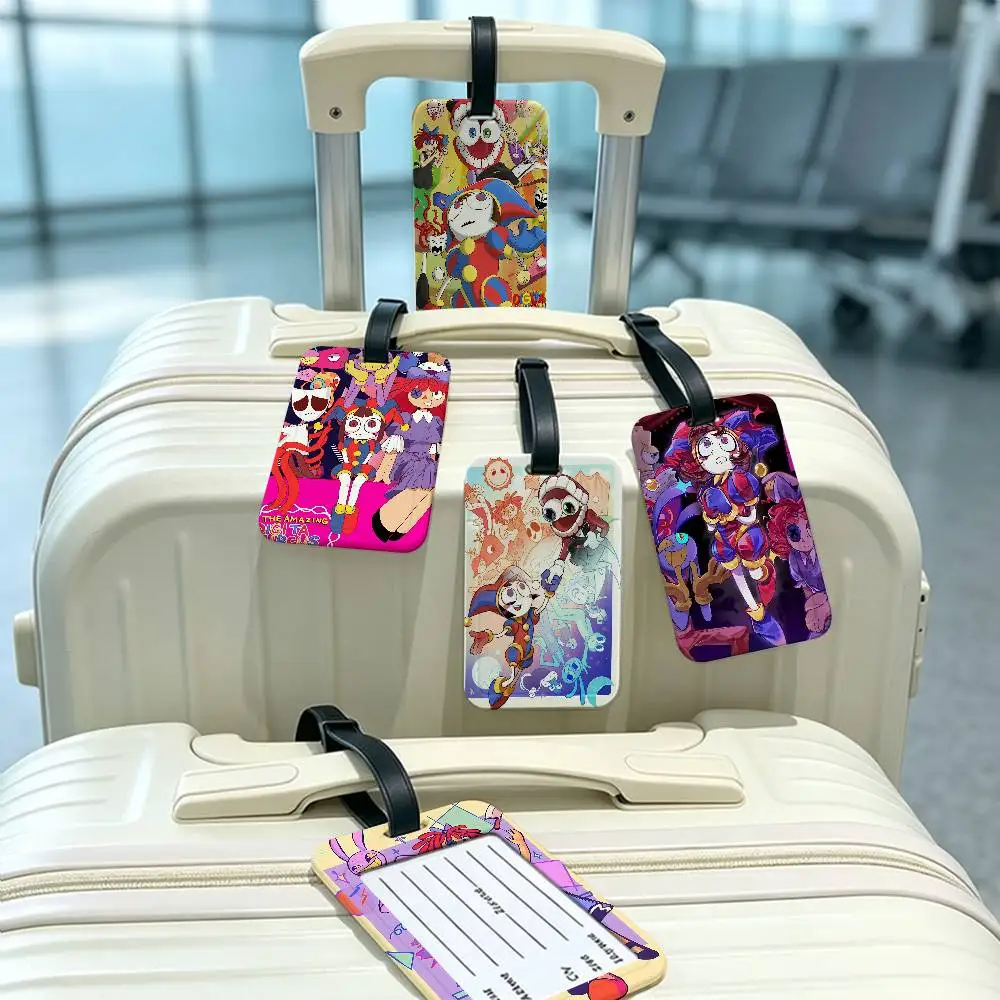 Animation A-Amazing D-Digital Circus Anti lost Travel Luggage Tag PVC ID Information Card Holder Baggage Label For Outdoor Trip